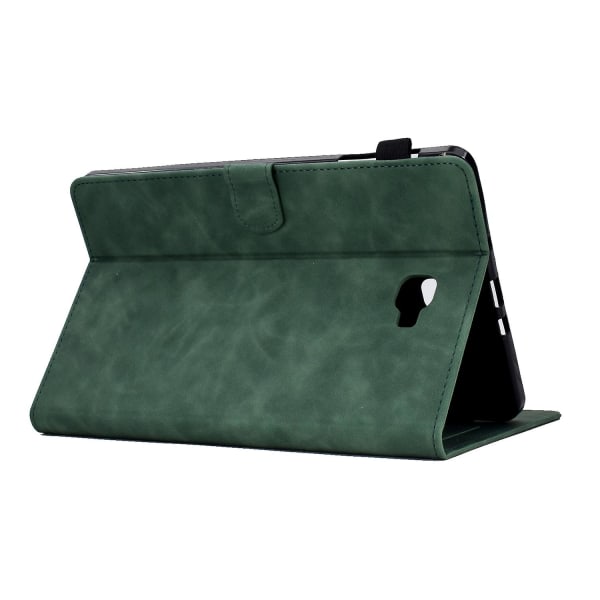 SQBB För Samsung Galaxy Tab A 10.1 (2016) T580 Tower Bike Butterfly Pattern Printed Microfiber Läder Tablet Fodral Vikbar Stand Case P Green