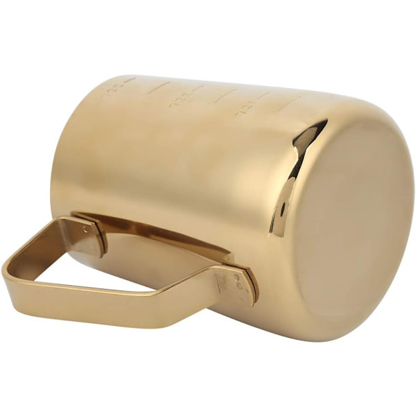 Rustfritt Stål Melkeskummer Kopp Mugg med Skala for Hjem Latte Art Kaffetilbehør Kafeer Gull 600ML (350ML (med vekt)) 350ML (med våg)