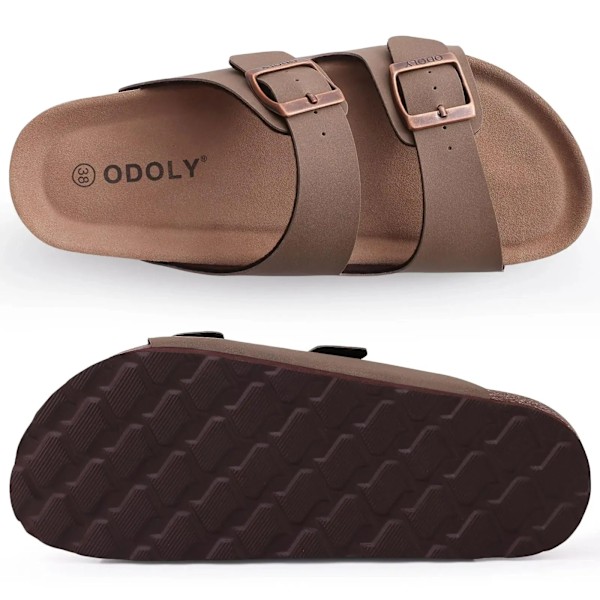 Crestar Kvinnor Classic Kork Tompa Nya Unisex Mocka Ballerina-Sandaalit Kaari Tuella Kesä Ranta Liukumattomat Säädettävät Solki Kengät Crestar Mocka-AT 40