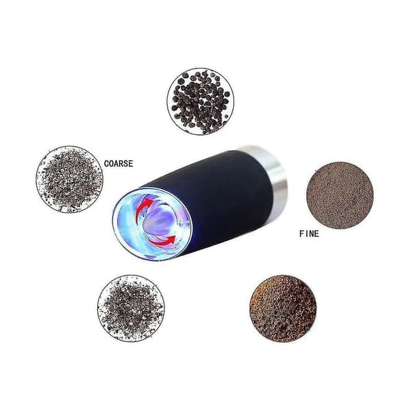 Gravity Elektrisk rustfritt stål Pepper Salt Mill, Krydderkvern Elektrisk Gravity Induksjon Pepp-max