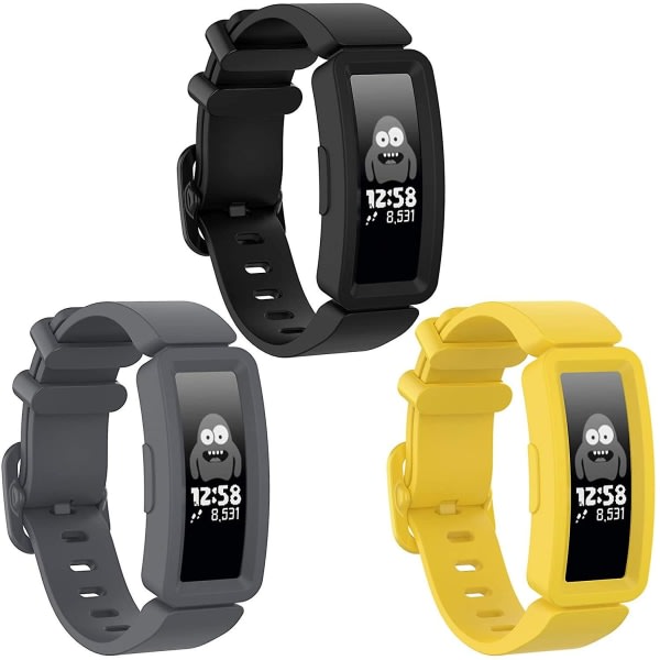 SQBB Kompatibel med Fitbit Ace 2 band för barn 6+, mjukt silikonarmband Tillbehör Watch , färgglada sportarmband F