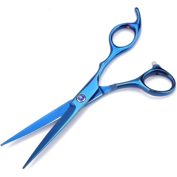 Hundtrimningssaxset, Raka och Böjda Trimmverktyg för Husdjur Blue flat cut