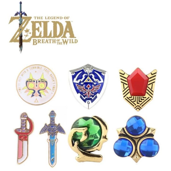 Zeldas Hylian Skjold Pins Brosch Majoras Maske Spirituelle Stene Mester Sværd Badge Broscher Reversnåle Jeans Skjorte Taske Smykker 08