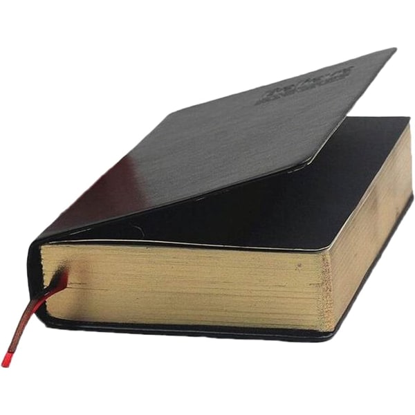 CQBB Tjock journal med gyllene kant, tomma premiumpapper, inbunden anteckningsbok med svart mjukt cover