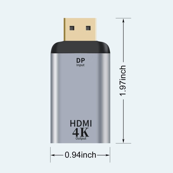DisplayPort till HDMI-adapter (2-pack), 4K UHD (2K 60Hz) Uni-Directional DP PC till HDMI Monitor Converter kompatibel