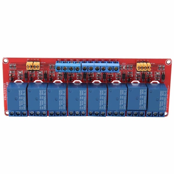 8-kanals relämodul reläbräda med optokopplare lågnivåutlösare expansionsbräda för Arduino 5V/12V/24V (24V)