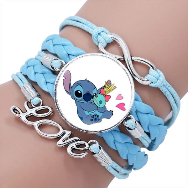 Disney Lilo og Stitch Blå Multi-lags Armbånd til Piger Anime Smykker Tegneserie Perle Armbånd Børn Fødselsdag Gave 20001936