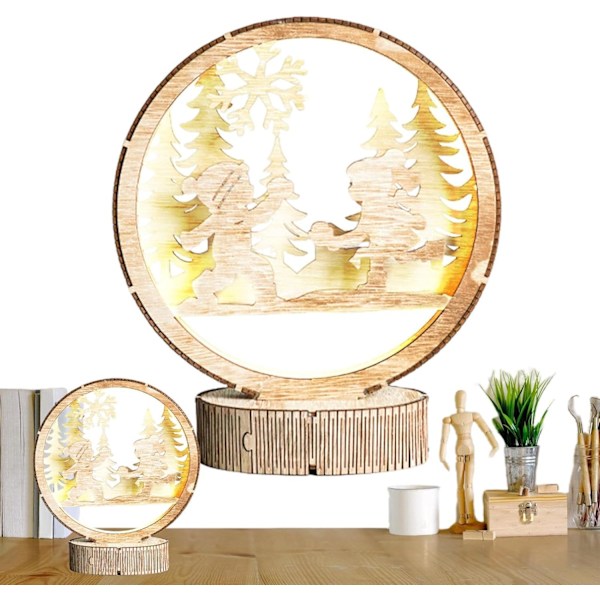 Jullampe | LED-lampe | Nattlampe | Bord | LED julelampe | batteridrevet barnerom skrivebord kreativ LED borddekorasjoner for gutter jenter soverom a