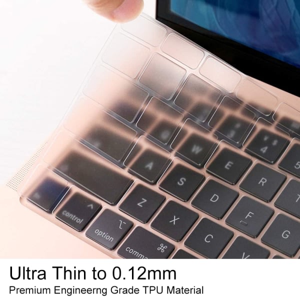 CQBB TPU- cover för MacBook Pro 13 tum A2251 A2289 Ultratunt skyddande osynlig hud Tangentbord Film-Transparent