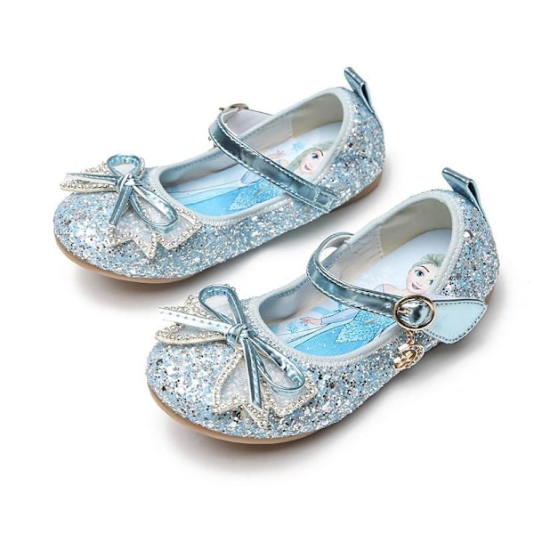 Elsa prinsesse sko barn jente med paljetter blå 15 cm / størrelse 23 15cm / size23