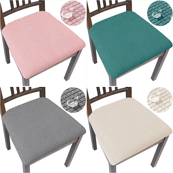 Riktigt Vattentät Stol Skydd Stretch Matrum Stol Seat Covers Billiga Tvättbara Jacquard Omslagstol För Hemmahotell S1-Beige 1 Styck