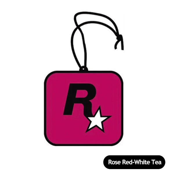 Trendig bil Doft R Stjärn Bil Långvarig Aromaterapi Doft Styck Nätverk Röd Pendant Dekoration Bil Deodorisering Rose Red-White tea