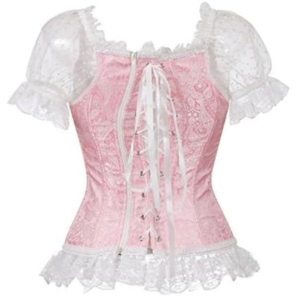 Naisten korsetit Overbust Bustier Top Gothic Sexy Olkapää 8127red 4XL 8127red 4XL