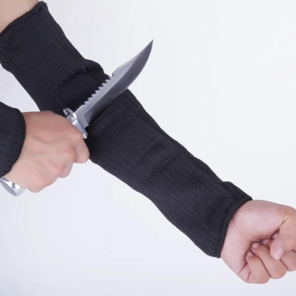 Snitresistente ærmer, tynde armbeskyttere, armbeskyttere til tynd hud og blå mærker, armvarmere til mænd og kvinder, sort