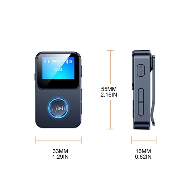 Ny Bluetooth kompatibel 5.0 Audio Receiver Adapter MP3-spelare med skärmstöd Fjärrkontrollfotografering