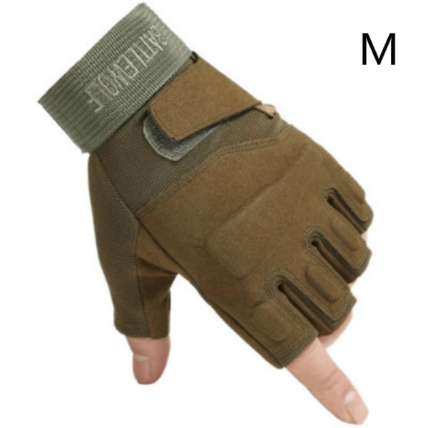 Utomhus taktiska handskar Sporthandskar Half Finger Military Herr grön M SQBB