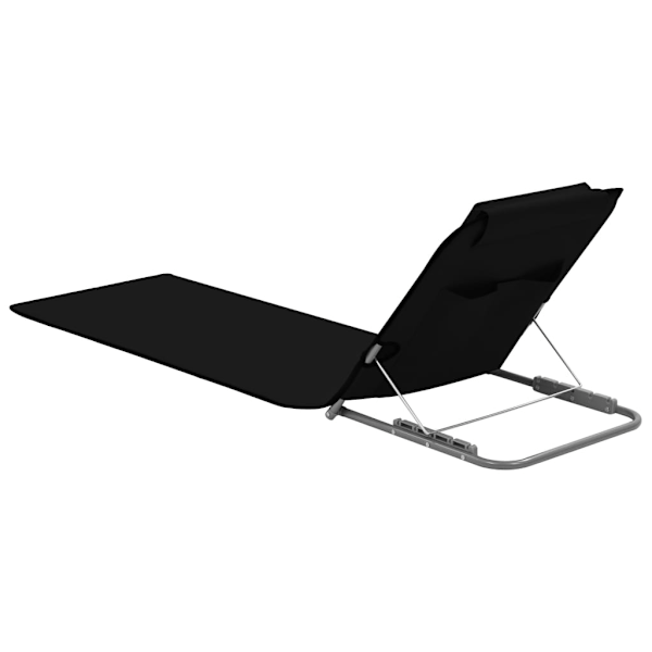 vidaXL Sammenklappelige strandmåtter 2 stk. stål og stof sort Black Svart