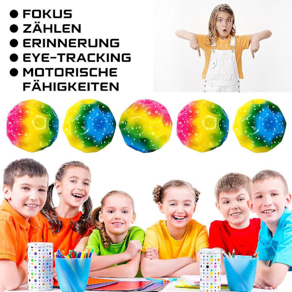 3 st regnbågsrymdbollar, extremt hög studsande boll & popljud Meteorrymdboll, månboll, pop studsande rymdboll för barn Present
