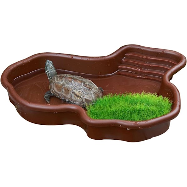 Reptil Svømmebassin, Vandskål til Terrarium med Skrå Foderplade No drainage