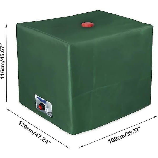 Ibc Cover Presenning För 1000l Ibc Container 116 X 100 X 120 Cm Cover Anti-uv Regntät (grön) Shibaod