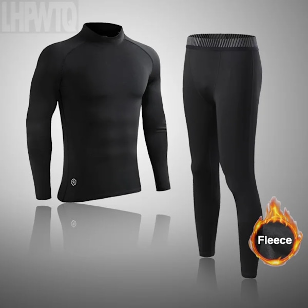 Miesten urheilualusvaatteet Fleece Thermal Compression -pitkät housut Hiihtopohja Kerros Harjoitushaalari Lapset Talvi Thermal Underwear Juoksusetti Vain paita S