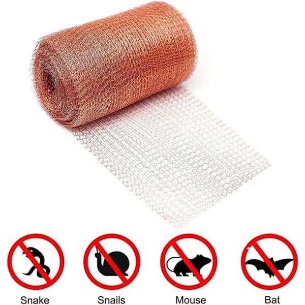 Kobbernet, 1 rulle med 6 meter kobbernet, kobbernet mod snegle, mus, fugle og nematoder, havebeskyttelse mod gnavere, strikket kobber