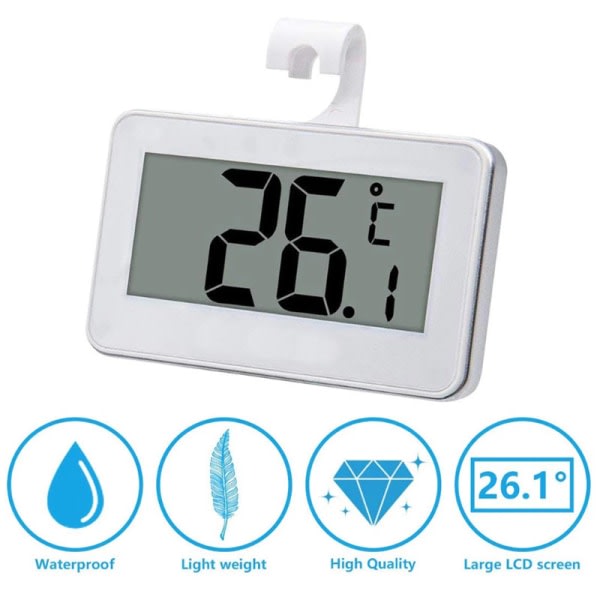 CQBB Digital frystermometer Kylskåp Reservdelar Trådlös kyltermometer och invändig temperaturvakt