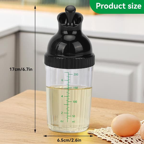 Salaattikastikepullo, 200 ml / 7,03 oz Salaattikastikepullo Kastikepullo Maustesekoitin Maustepullo kaatonokalla_max Black
