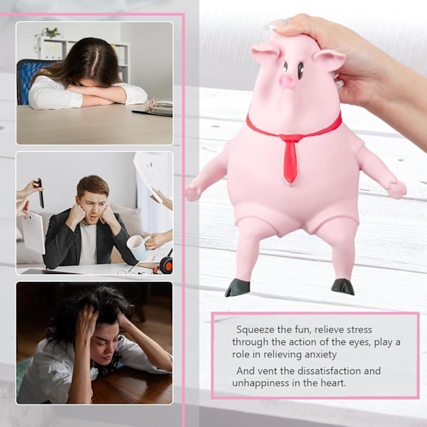 Stressboll Gris, Mjuk Squishy Crash Leksak för Kul och Stressavlastning Pork
