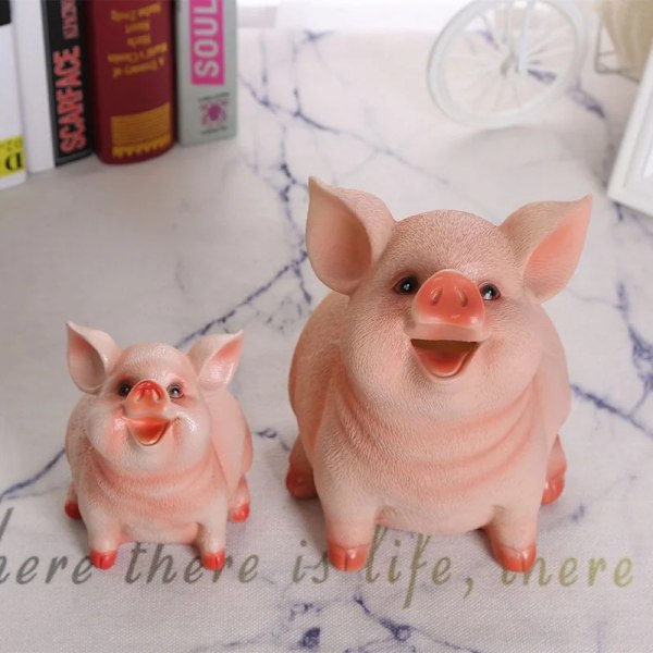 Sovrum Resin Piggy Bank Barn Piggy Bank Söt Pig Piggy Bank Hushålls Dekoration Pyssel För Gåva L