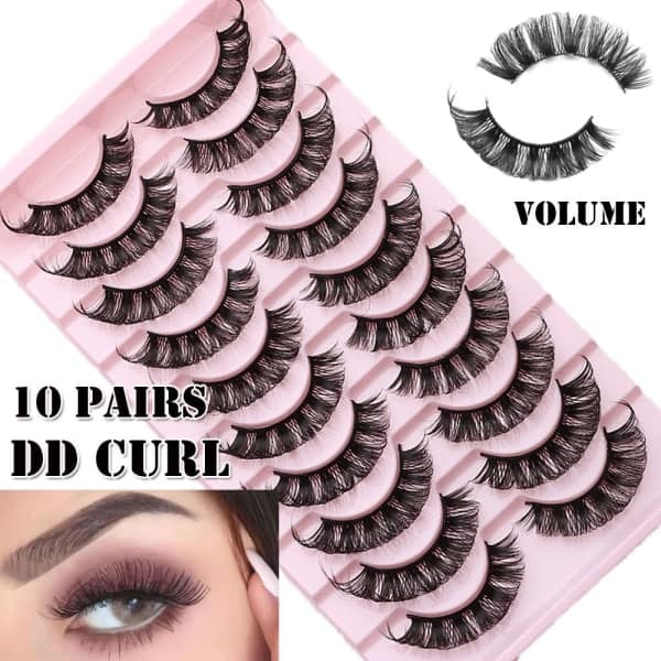 10 paria 3D Mink DD Curl -venäläisiä irtoripsiä – max