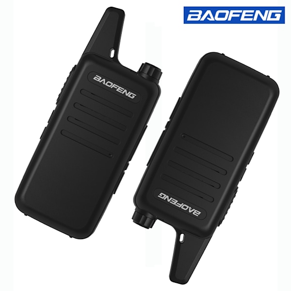 2st Baofeng VT-C2 UHF Vandring Mini Walkie Talkie 2 Watt Mini Walkie Talkie till julklapp Svart