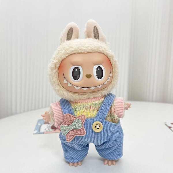 (Endast kläder) 17 cm hängande blind box Labu dockkläder Labubu