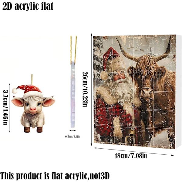 Highland Cow Julekalender 2024 - 24 Dages Juleoptakt med Kalvepynt c