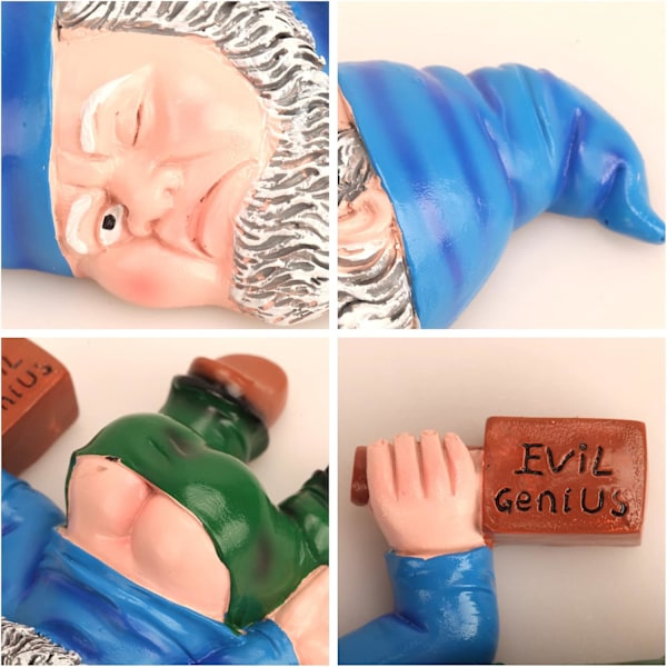 Kreativ Hagegnom Utendørs Gnomstatue Hagegnomhåndverk Hagedekorasjon Interessant Harpiksstatue (Blå)