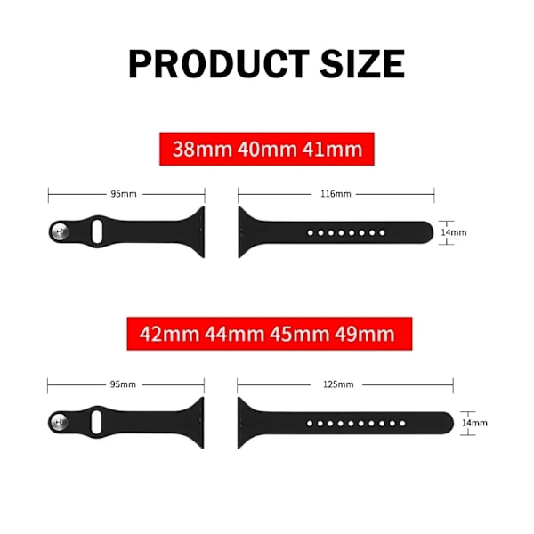 Pieni silikoniremmi Apple Watchille - ranneke 40 mm, 41 mm, 45 mm, correa 38 mm, 44 mm, 49 mm Urheiluranneke iWatch-sarjoille 8, 7, 6, 5, se, 4, 3, 2, 11 betoni 38 mm, 40 mm, 41 mm
