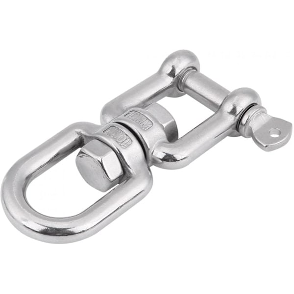 Heavy Duty Swivel Link, Heavy Duty 304 Rustfrit Stål Swivel Eye ing Snap Hooks Rullende Lås Anordning Marin Med Nøgleringe Sølv(10mm) 10mm
