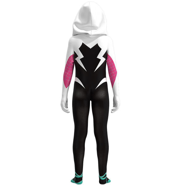 Ghost Spider-gwen Kostume Cosplay Kostume Fest Jumpsuit Monteret Børnetøj Spiderman Ansigtsmaling 190cm 150cm