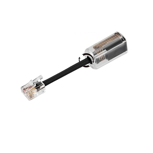 4 stk telefonkabelaflaster Rj9 4p4c 360 graders udvidet roterende anti-t-vinkel sort telefonkabel fast kabel