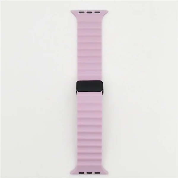 Magnetisk spenne for Apple Watch Band Ultra 2 49mm 45mm 44mm 40mm 41mm 38 42mm Silikonarmbånd iWatch Series 7 6 3 se 8 9 Lavendel 42mm 44mm 45mm 49mm