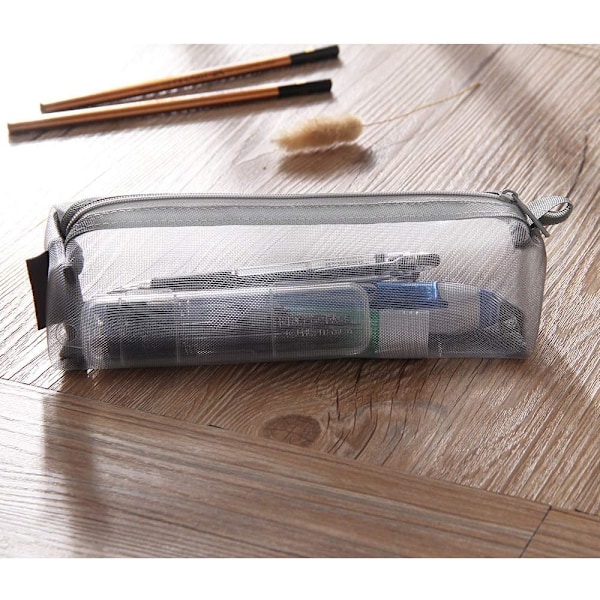 Mesh Pen Bag - Pencil Case Makeup Tool Storage Pouch