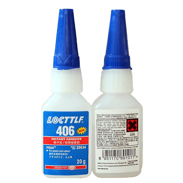 4 stk. Ny Loctite 406 20 Gm hurtiglim til plast og gummi Henkel