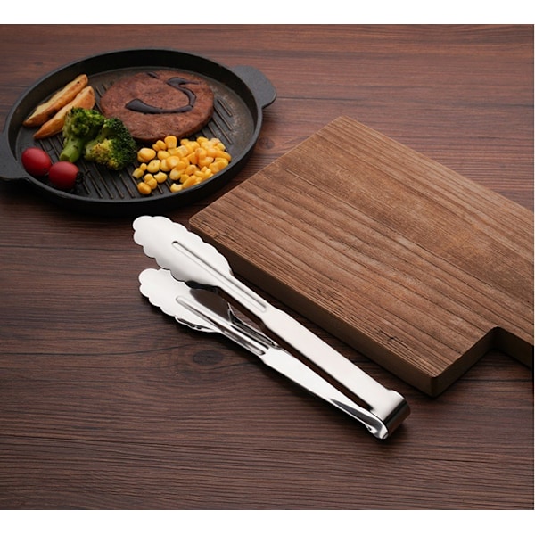 Mattång 304 rustfrit stål forlænget grilltang (304 9 tommer 23,3 cm)