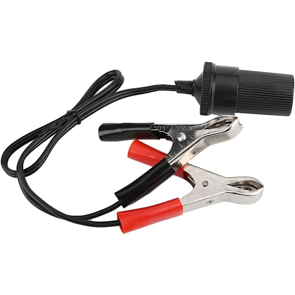 Sigarett-tenneradapter, 12V bilbatteriklemme på adapter Sigarettuttak Tenner Reiselader