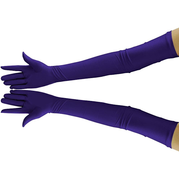 20,1 tum långa stretchspandexoperahandskar, över armbågen (svart) Dark Purple Large