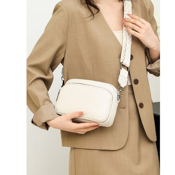 Crossbody-väska Liten axelväska i läder för kvinnor med dragkedja - Perfekt green