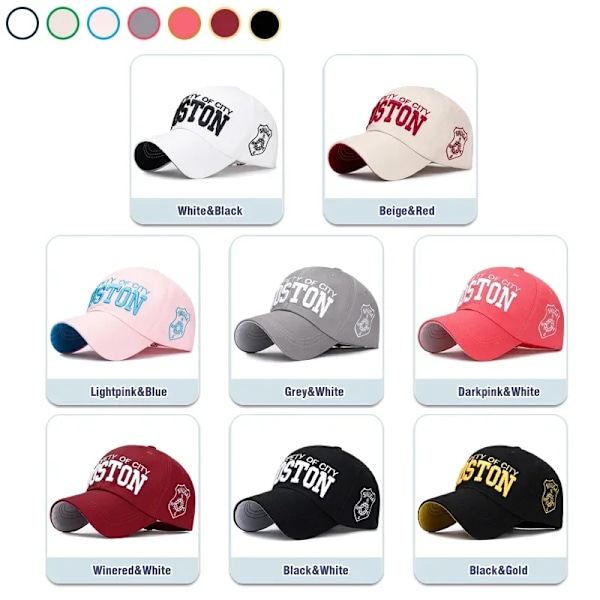 Pehmeä Urheilullinen Baseball-Lippis Puuvilla 3D-Kirjonta Unisex Snapback-Lippis Tennis-Lippis Isä Musta Valkoinen