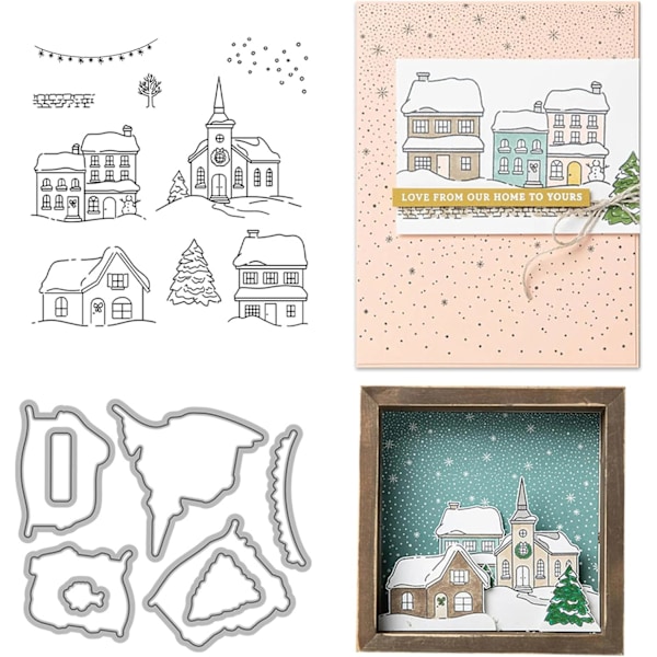 Metallstansar och stämpelset 2024 | transparent julstämpel för DIY, födelsedagar, scrapbooking och hantverk | stansmallar nyheter 2024 (set 2) Set 2