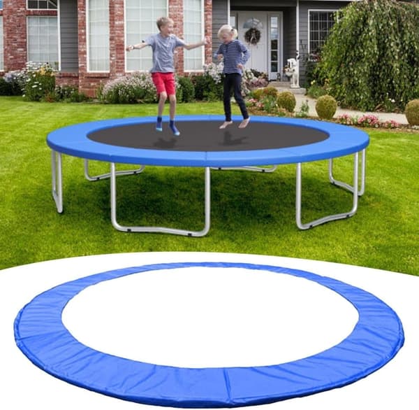 2-pak kantbeskyttelse til trampolin, 244 cm diameter - blå+grøn 2.44 m