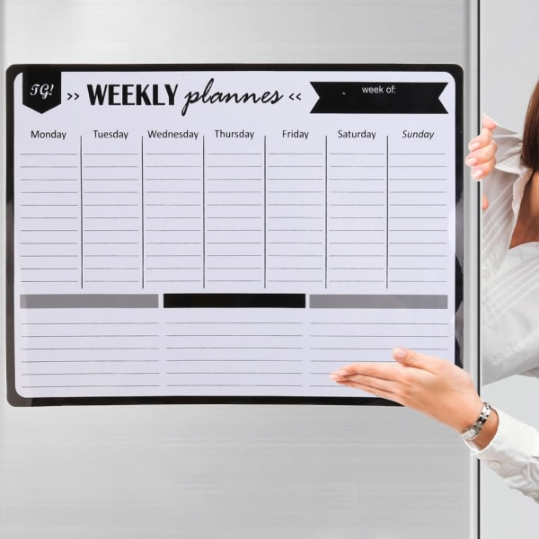 Veckoplanerare Mjuk magnetisk whiteboard Kylskåpsmagneter Ritning Anslagstavla Påminn Memo Pad Kalender SQBB